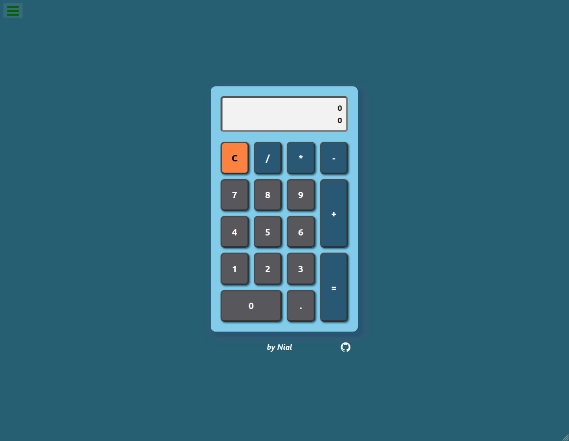 React Calculator screenshot